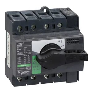 Рубильник Schneider Electric Interpact INS 80А 4P, фронтальное исполнение (ШНАЙДЕР) Рубильник Schneider Electric Interpact INS 80А 4P, фронтальное исполнение (ШНАЙДЕР)